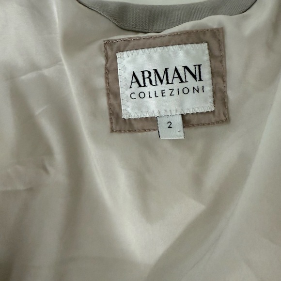 Armani Collezioni Blue and Tan Striped Puffer Jacket - Picture 7 of 11